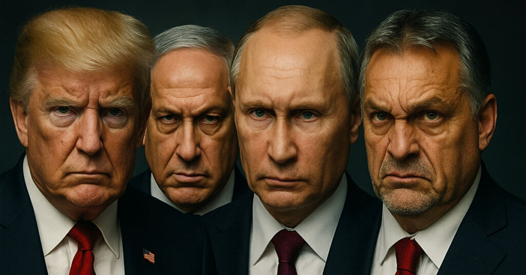 PORTRAIT TRUMP, NETANYAHOU, POUTINE, ORBAN l'air méchant