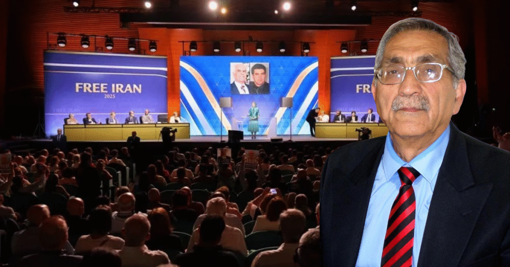 La présidente élue du CNRI, Maryam Radjavi, prend la parole lors du Sommet mondial pour un Iran libre 2025 à Rome, Italie, le 31 juillet 2025. Photo @CNRI - LD