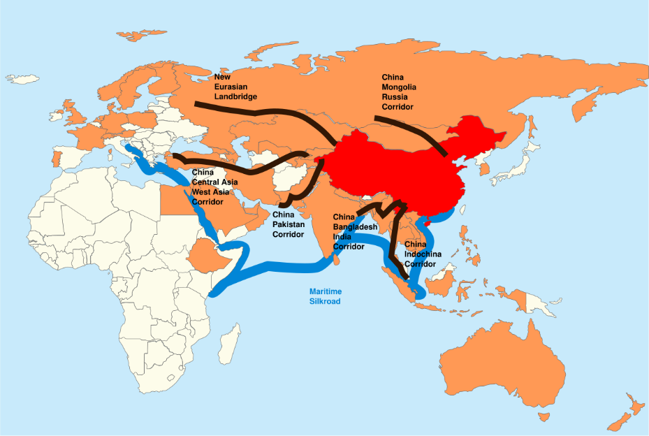 Map by Lommes, One belt one road, 14 may 2017. CC BY-SA 4.0.