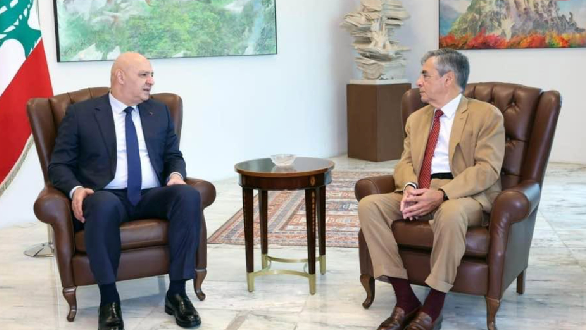 Rencontre avec le président de la république Libanaise Joseph Aoun, photo François Fillon